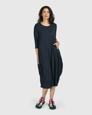 Women Alembika Essential Relaxed Midi Dress, Ocean
