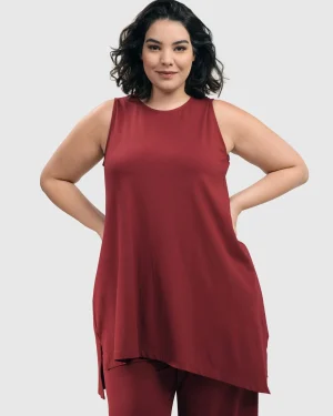 Women Alembika Essential Sleeveless Tunic Top, Plum