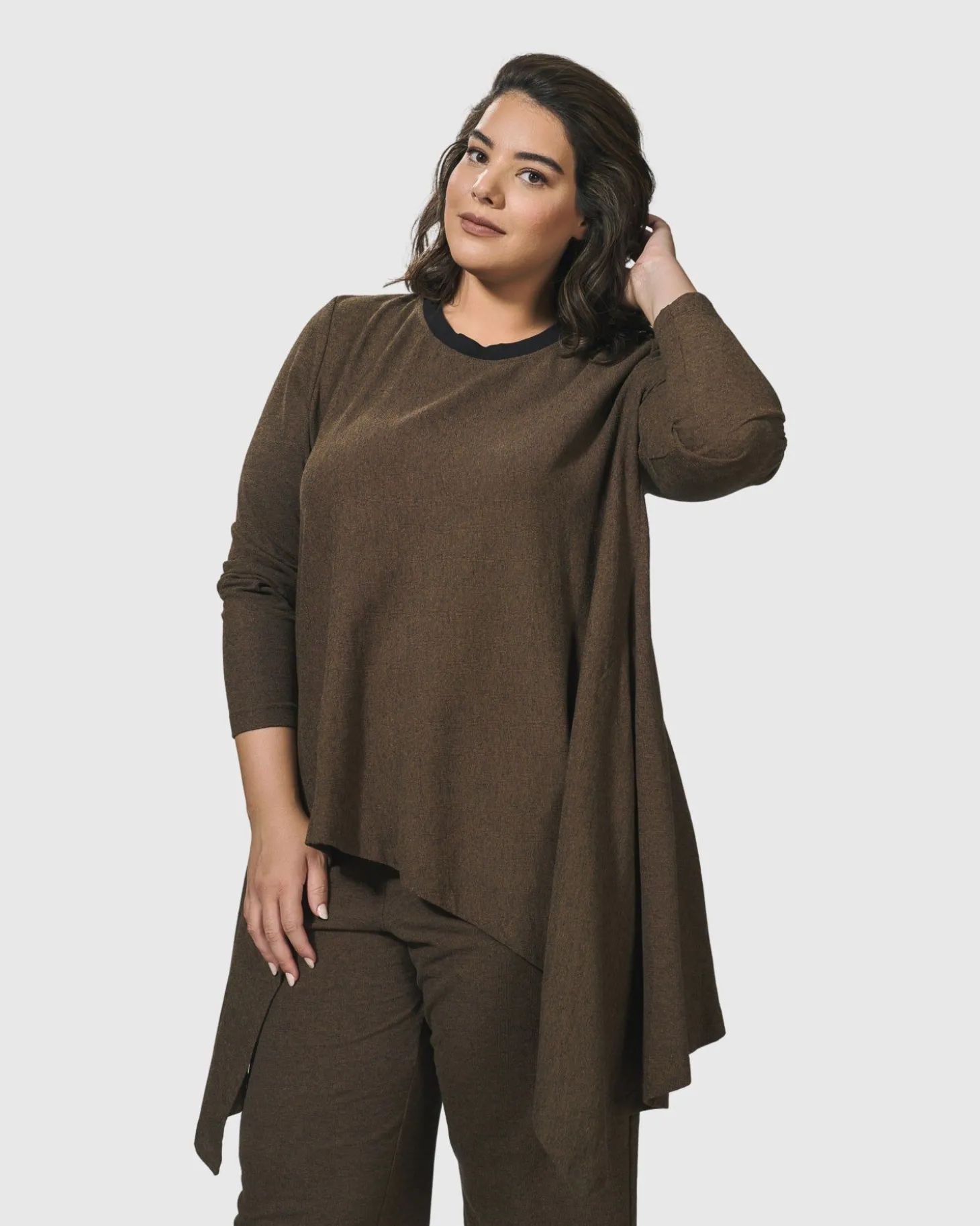 Women Alembika Essential Swing Tunic Top, Brown