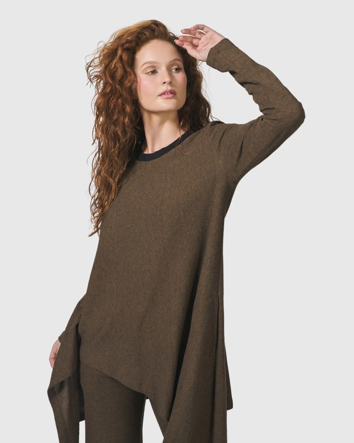 Women Alembika Essential Swing Tunic Top, Brown
