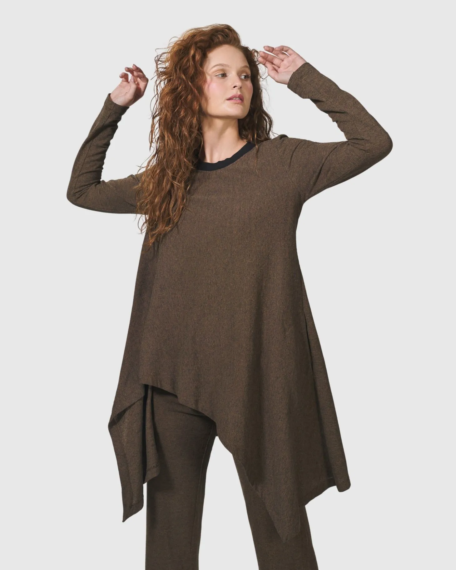 Women Alembika Essential Swing Tunic Top, Brown