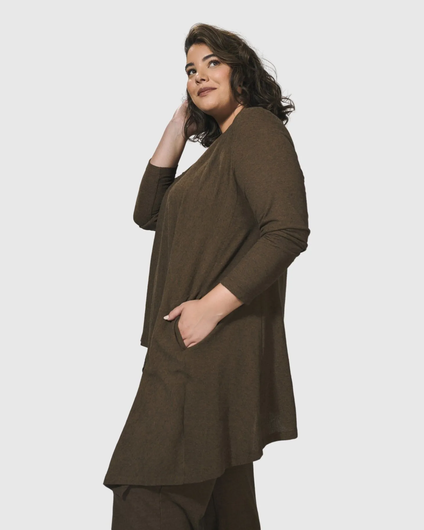 Women Alembika Essential Swing Tunic Top, Brown
