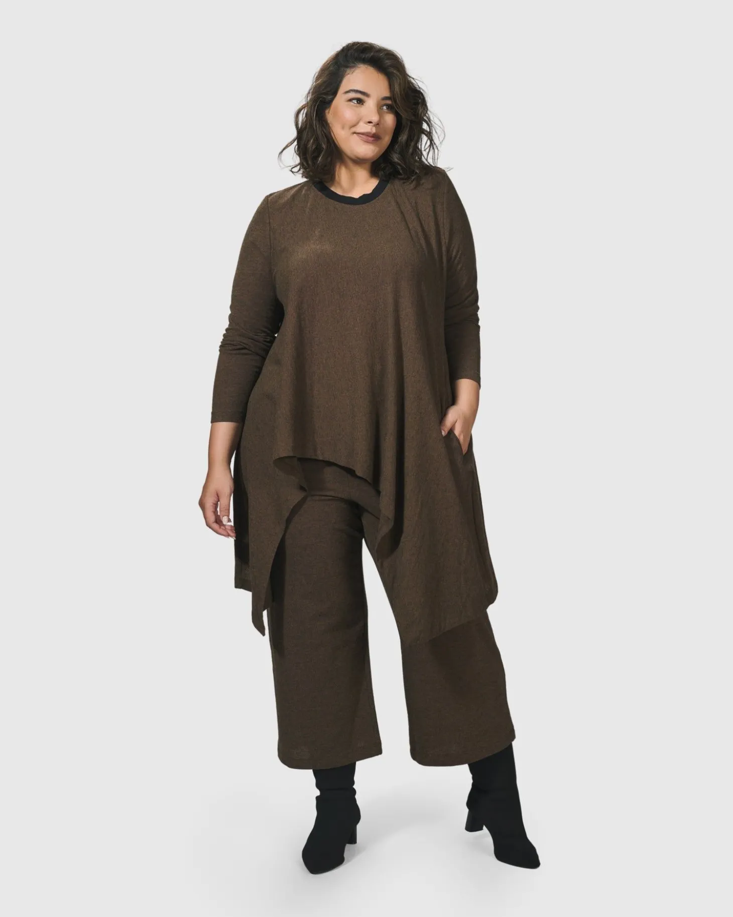 Women Alembika Essential Swing Tunic Top, Brown
