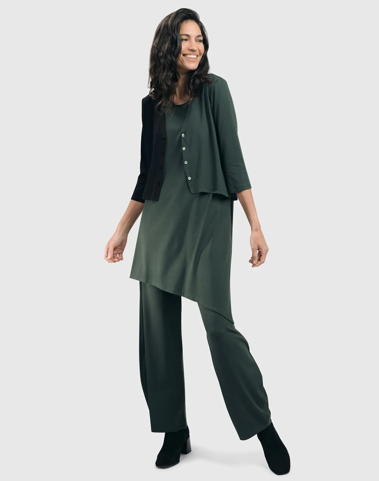 Women Alembika Essential 2-Tone Crop Cardigan, Green