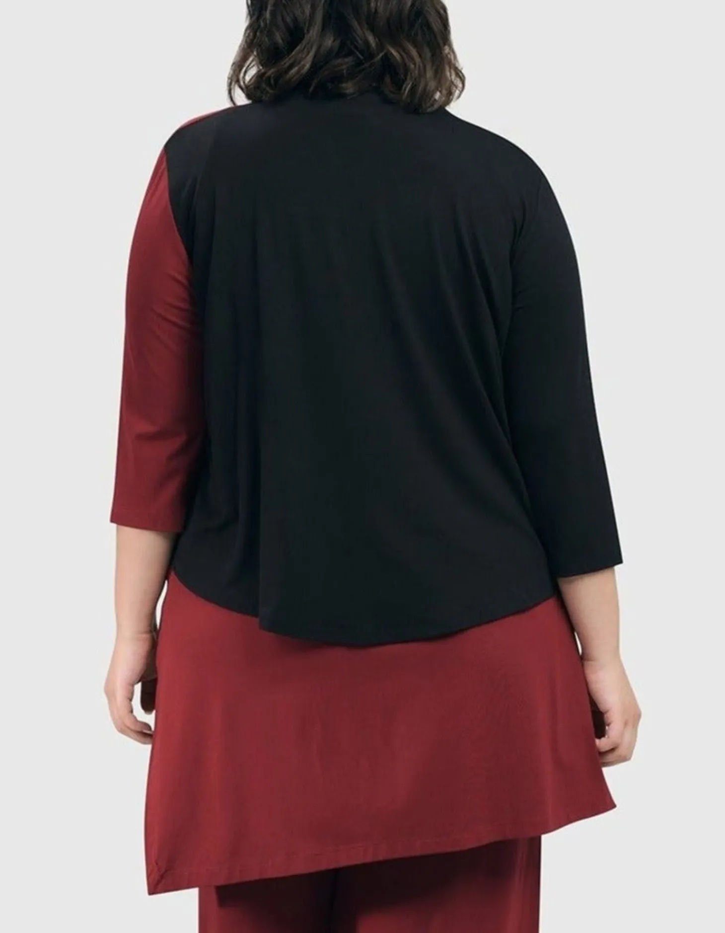 Women Alembika Essential 2-Tone Crop Cardigan, Plum