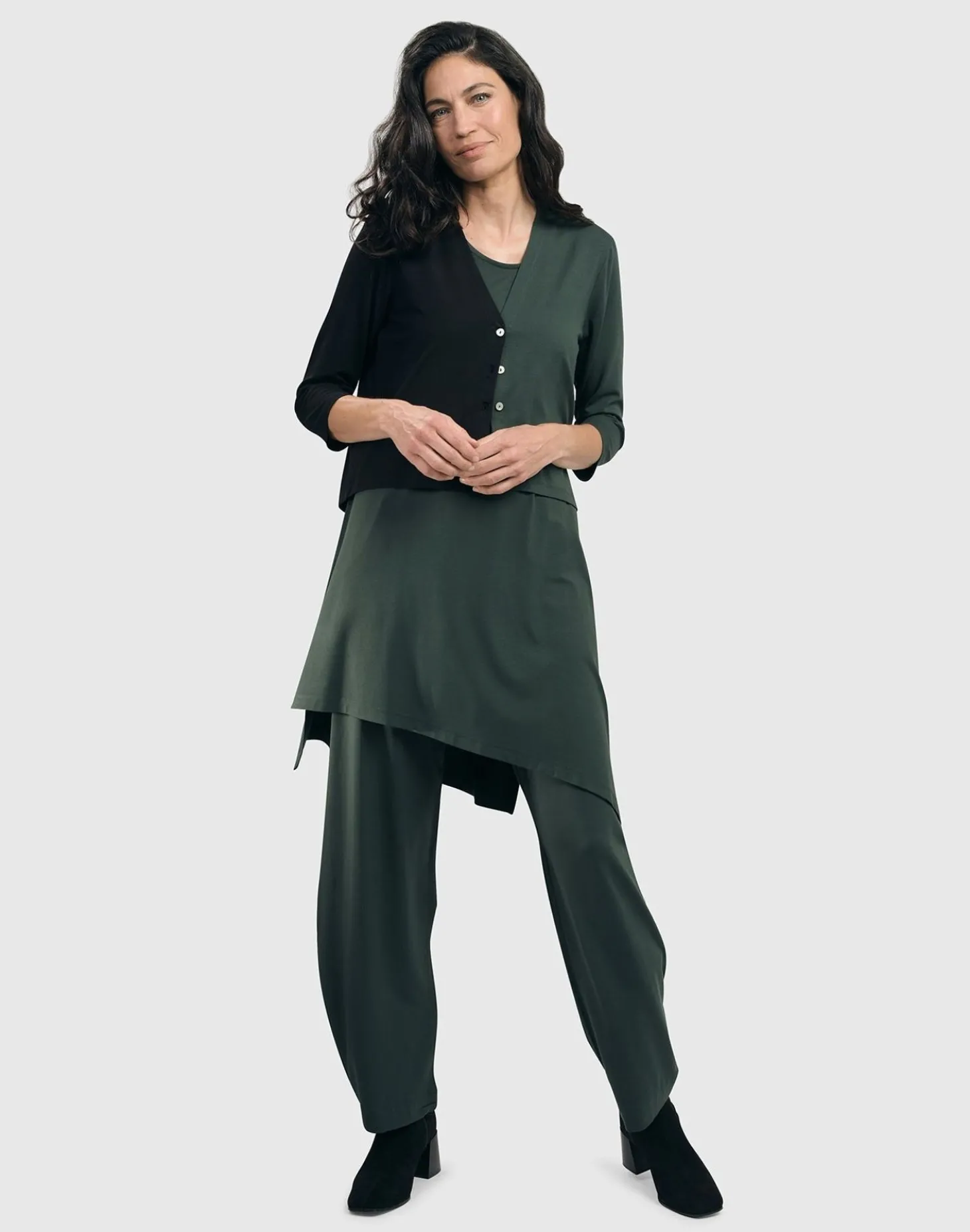 Women Alembika Essential 2-Tone Crop Cardigan, Green