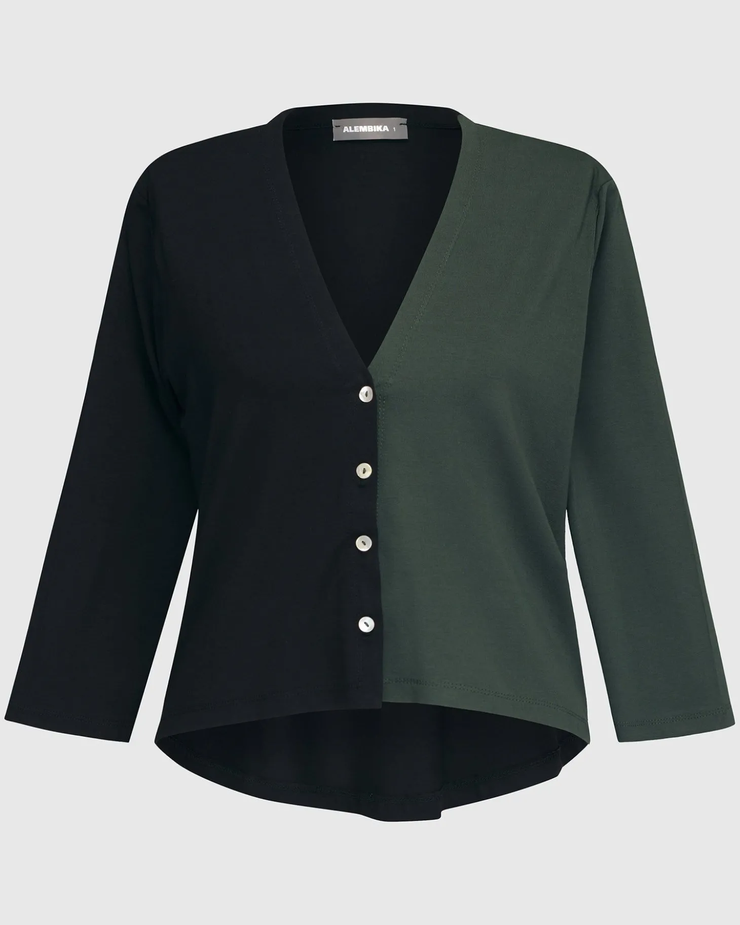 Women Alembika Essential 2-Tone Crop Cardigan, Green