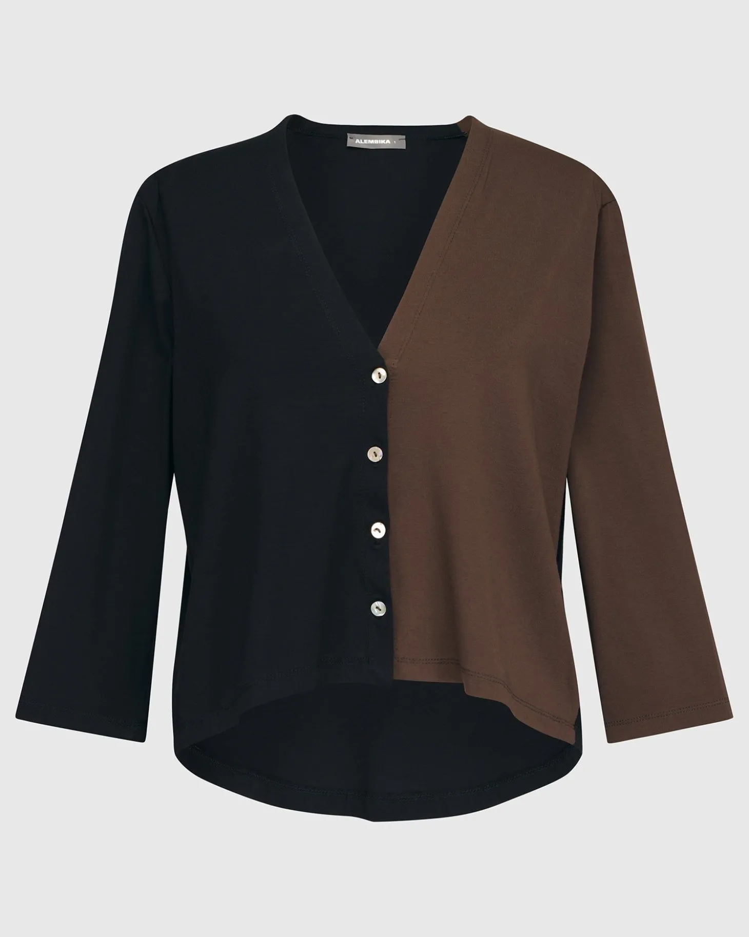 Women Alembika Essential 2-Tone Crop Cardigan, Coffee