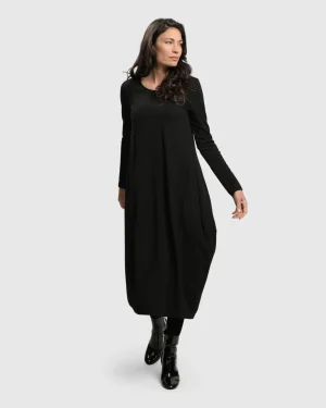 Women Alembika Essential Toned Up Midi Dress, Black