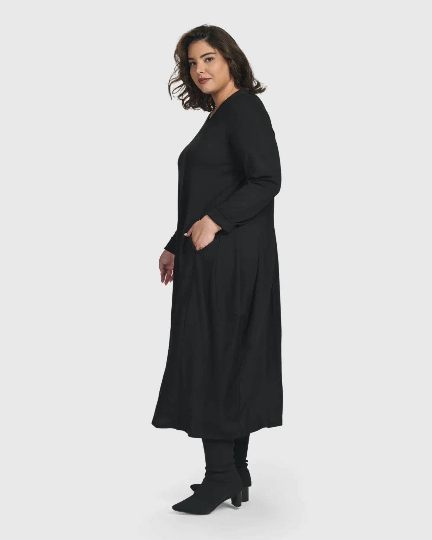 Women Alembika Essential Toned Up Midi Dress, Black
