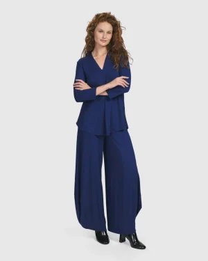 Women Alembika Essential V-Neck Top, Royal Blue