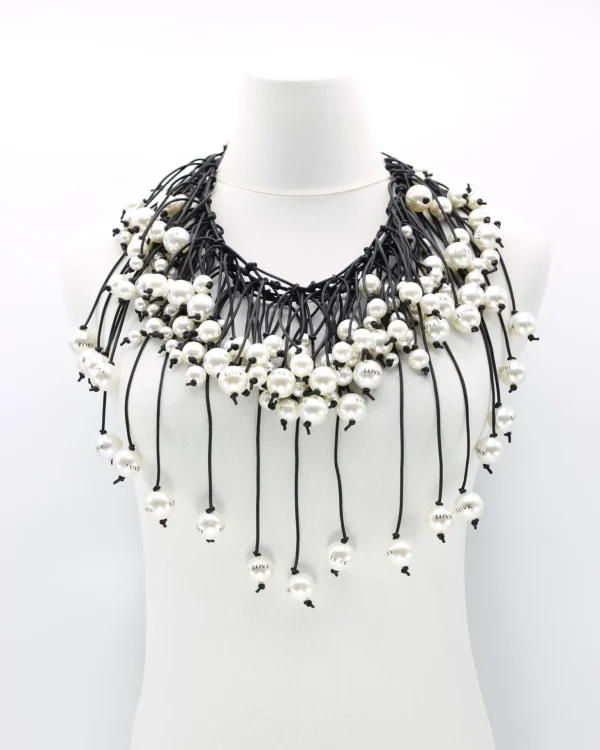 Women Alembika Faux Pearl Cape Necklace, Love Letter
