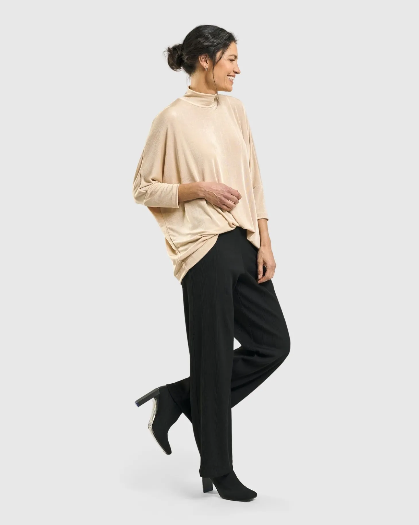 Women Alembika Fawn Mockneck Top, Nude
