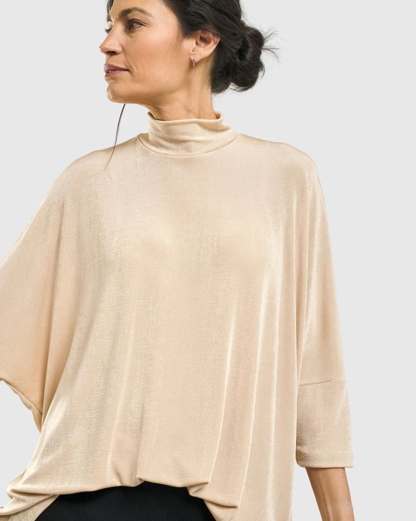 Women Alembika Fawn Mockneck Top, Nude