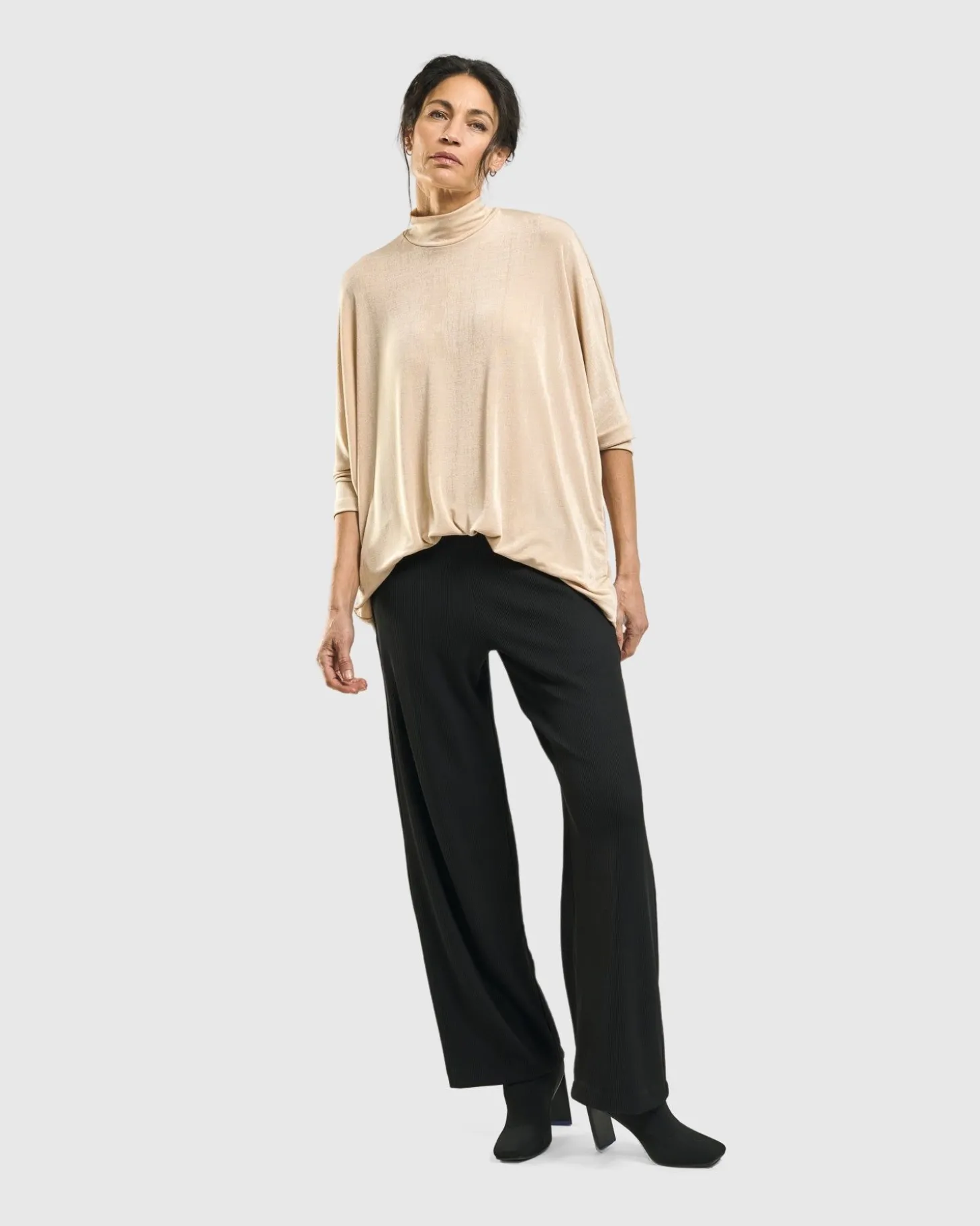 Women Alembika Fawn Mockneck Top, Nude