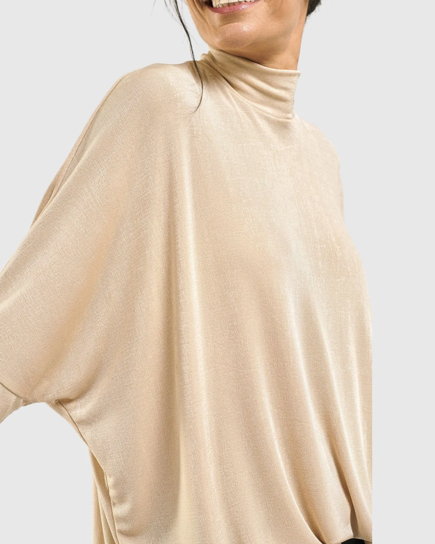 Women Alembika Fawn Mockneck Top, Nude