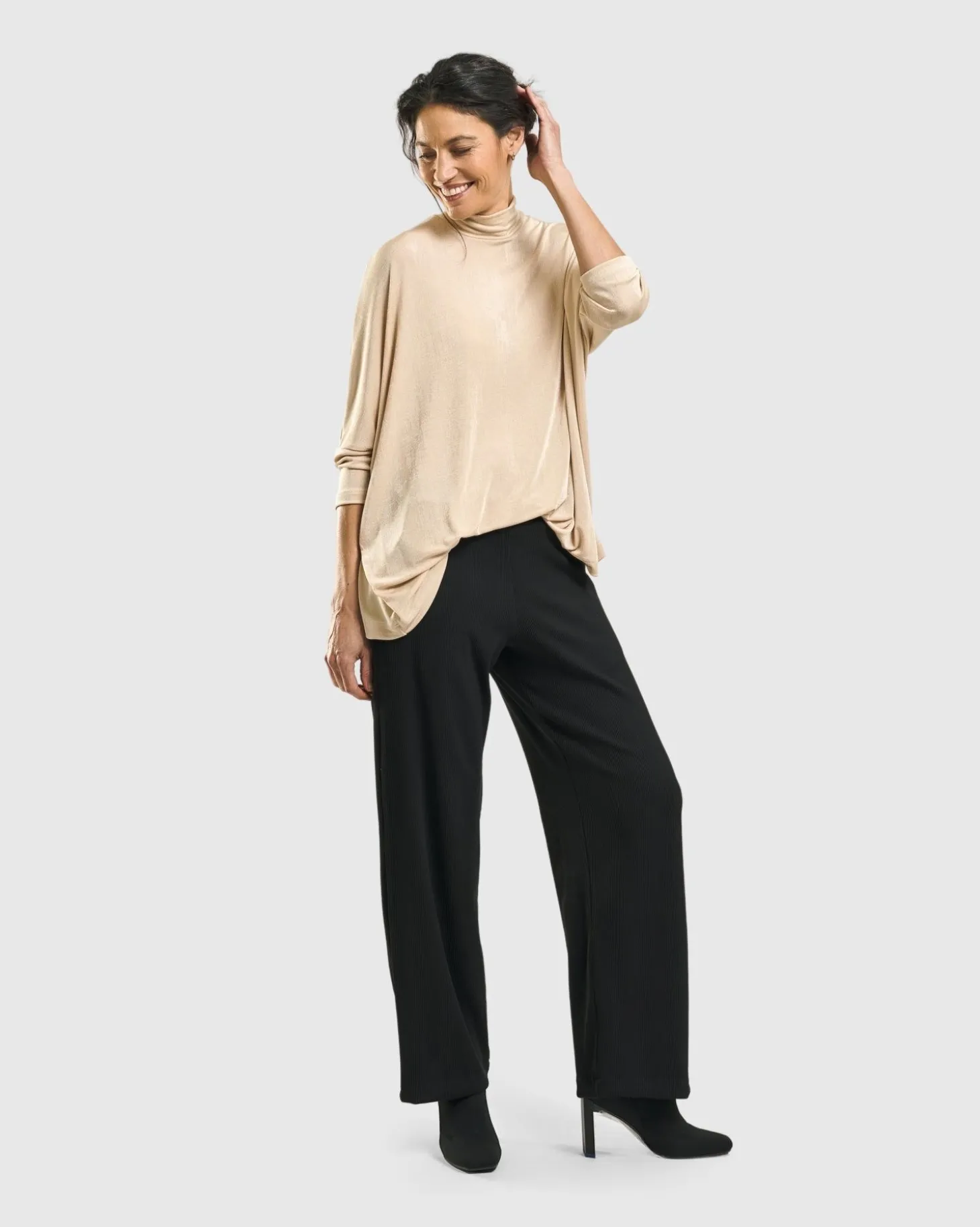 Women Alembika Fawn Mockneck Top, Nude