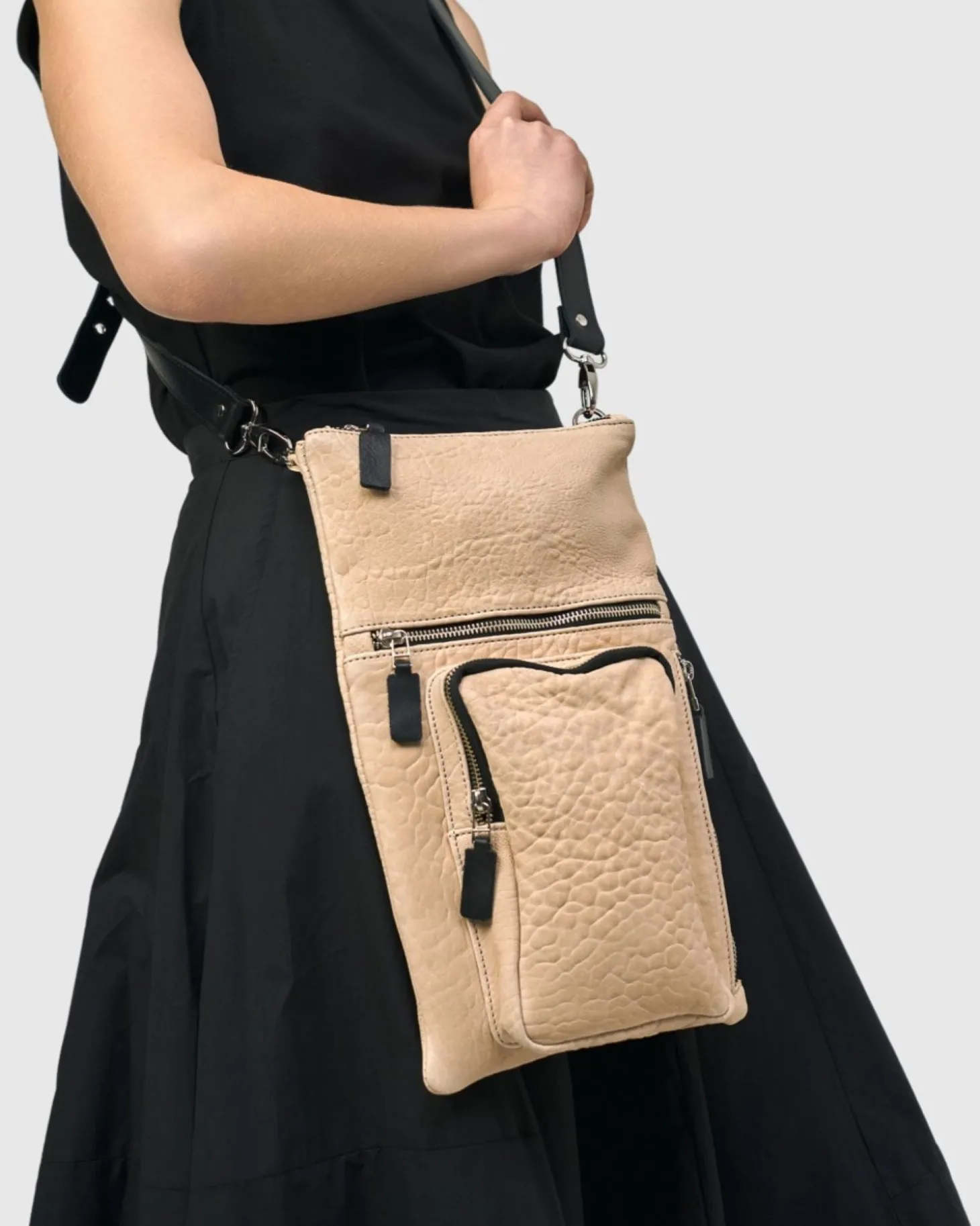 Women Alembika Flat Stash Pouch Bag, Nude