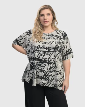 Women Alembika Flirty Swing T-Shirt, Script