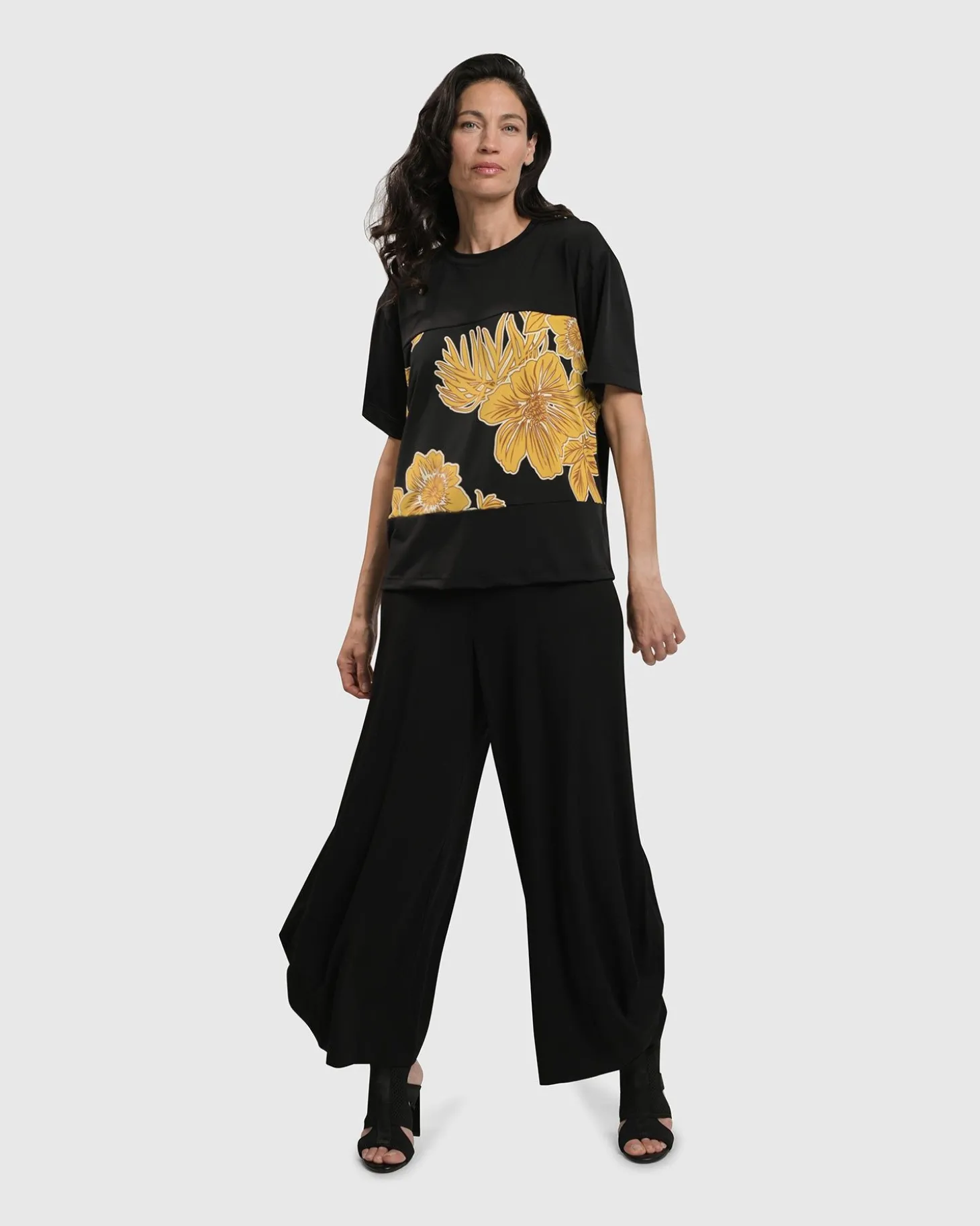 Women Alembika Flower Girl Boxy Top, Gold