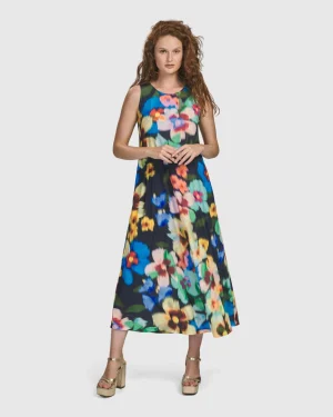 Women Alembika Forget-Me-Not Sleeveless Maxi Dress, Garden