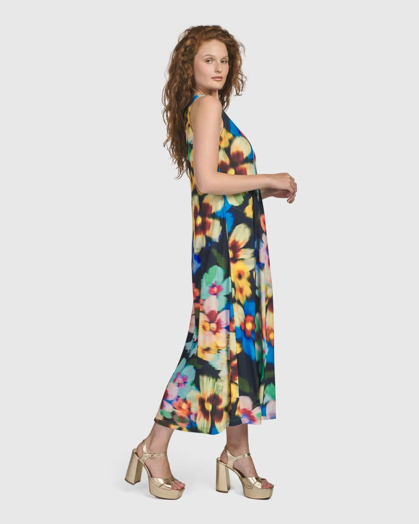 Women Alembika Forget-Me-Not Sleeveless Maxi Dress, Garden