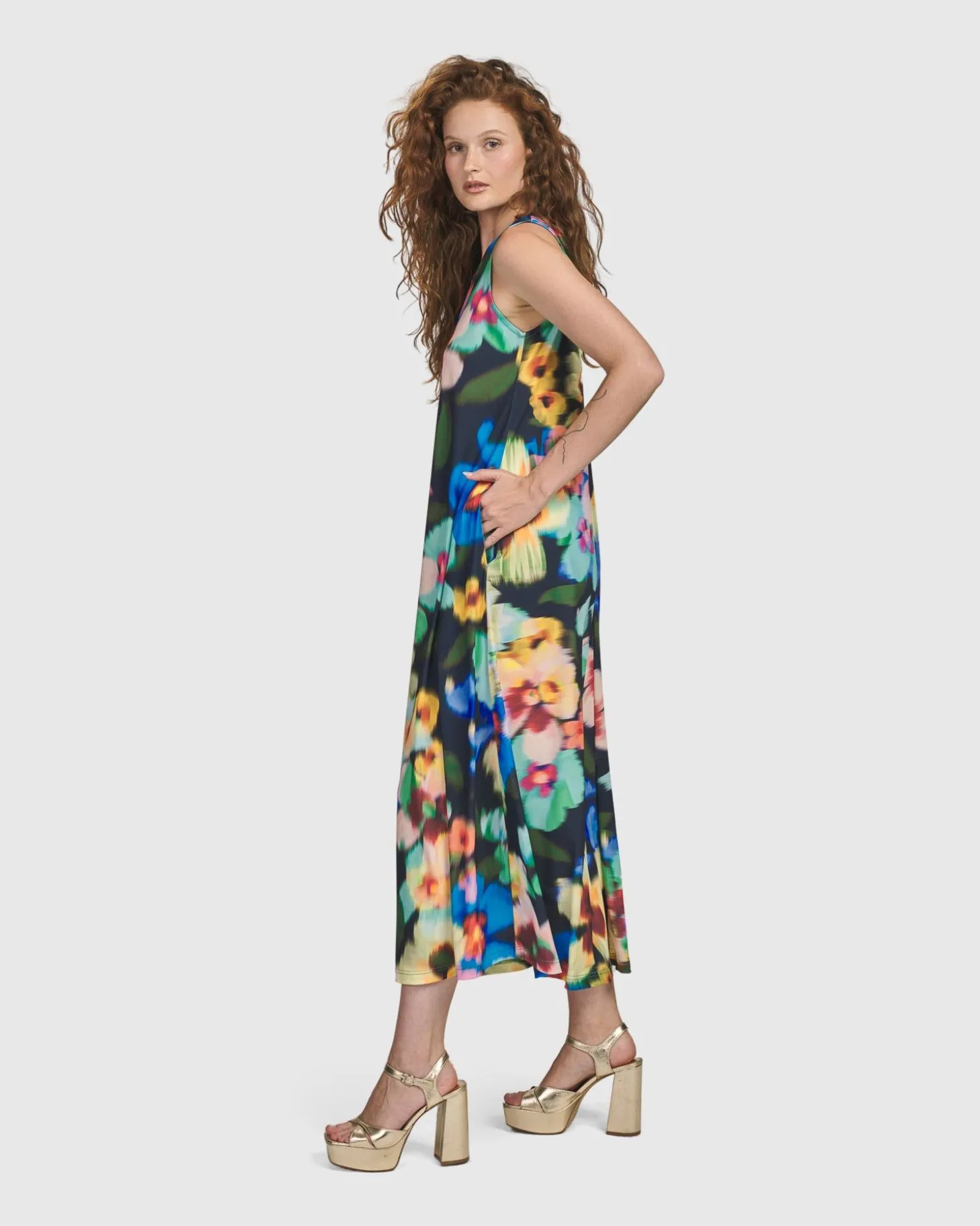 Women Alembika Forget-Me-Not Sleeveless Maxi Dress, Garden