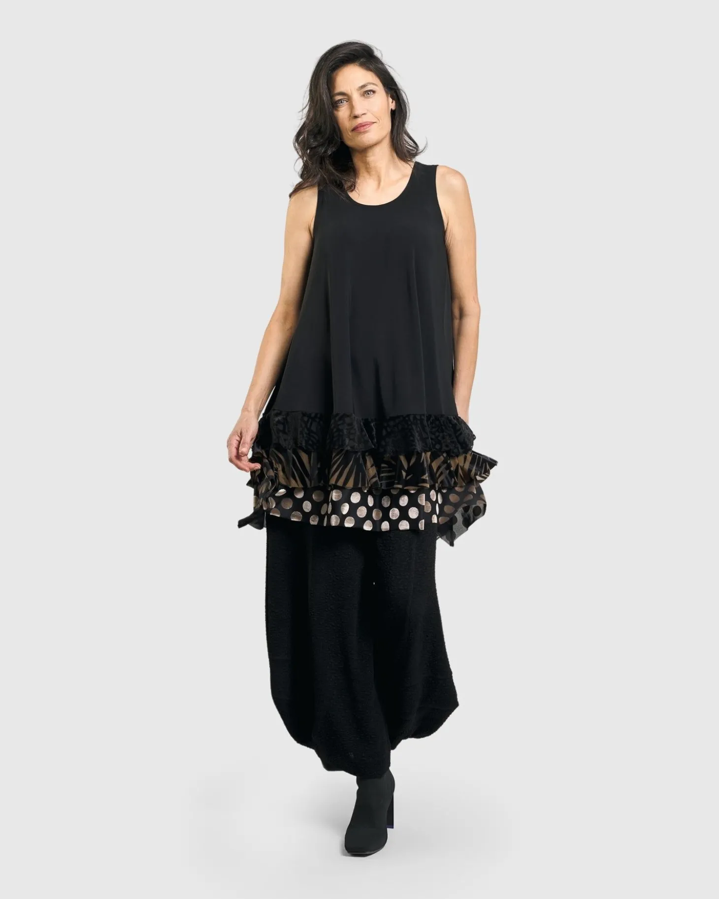 Women Alembika Gemma Sleeveless Tunic Top, Gold