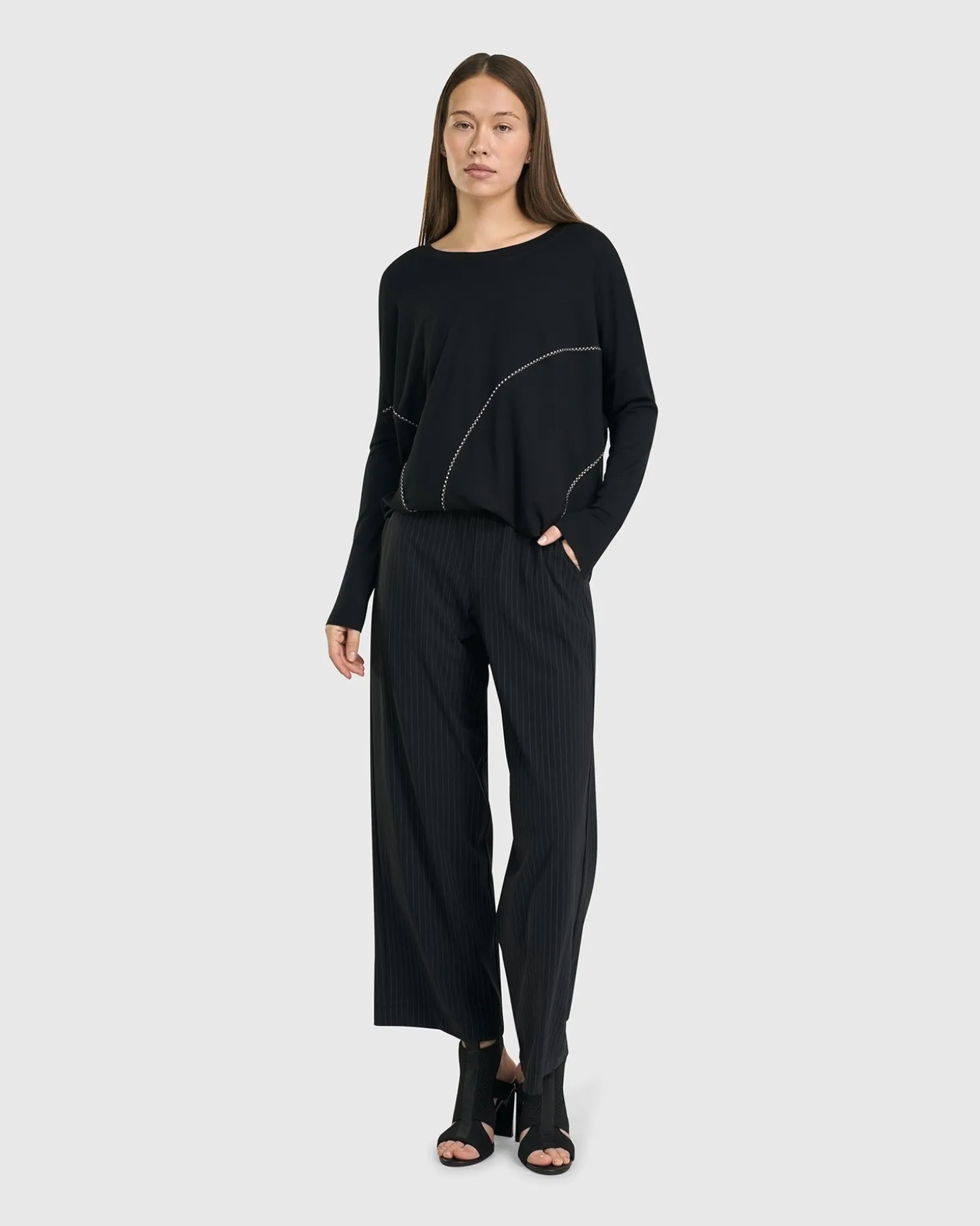 Women Alembika Go-To Drop Sleeve Top, Black