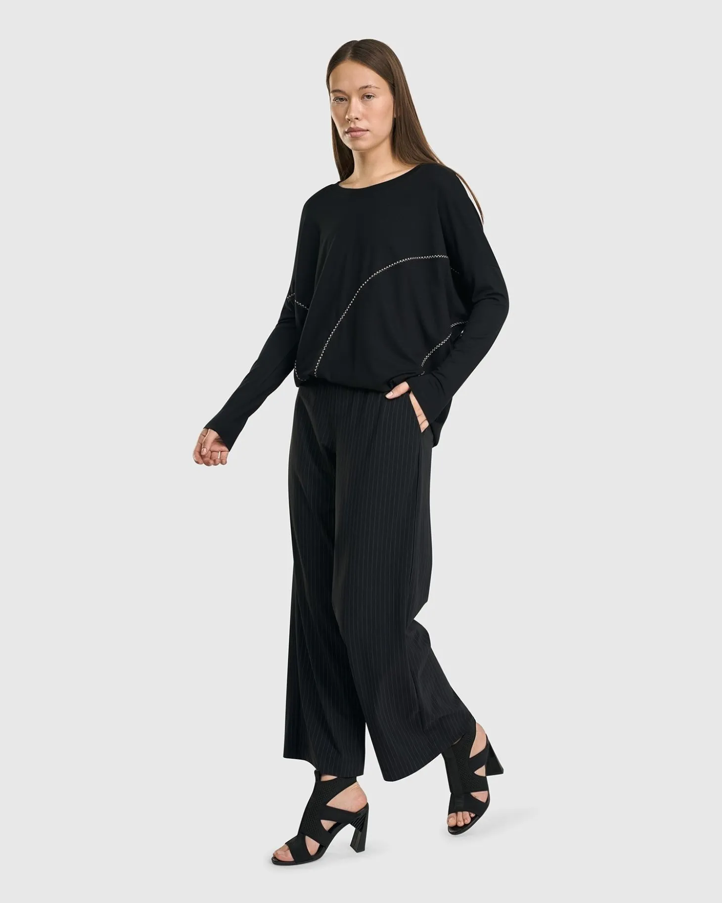 Women Alembika Go-To Drop Sleeve Top, Black