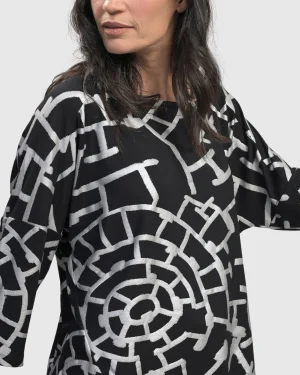 Women Alembika Hypnotic Cutaway Boxy Top, Silver