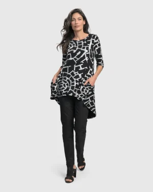 Women Alembika Hypnotic Hi-Lo Tunic Top, Silver