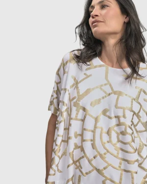 Women Alembika Hypnotic Swing Tunic Top, Gold