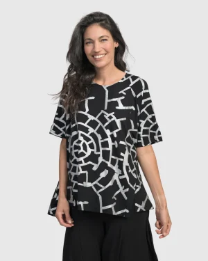 Women Alembika Hypnotic Swing Tunic Top, Silver