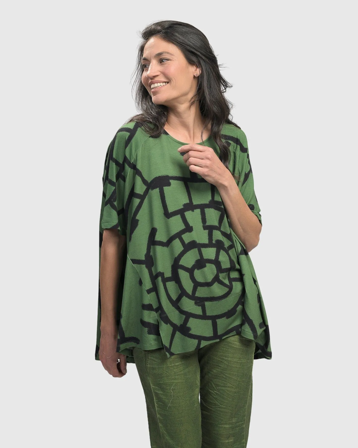 Women Alembika Hypnotic Swing Tunic Top, Clover