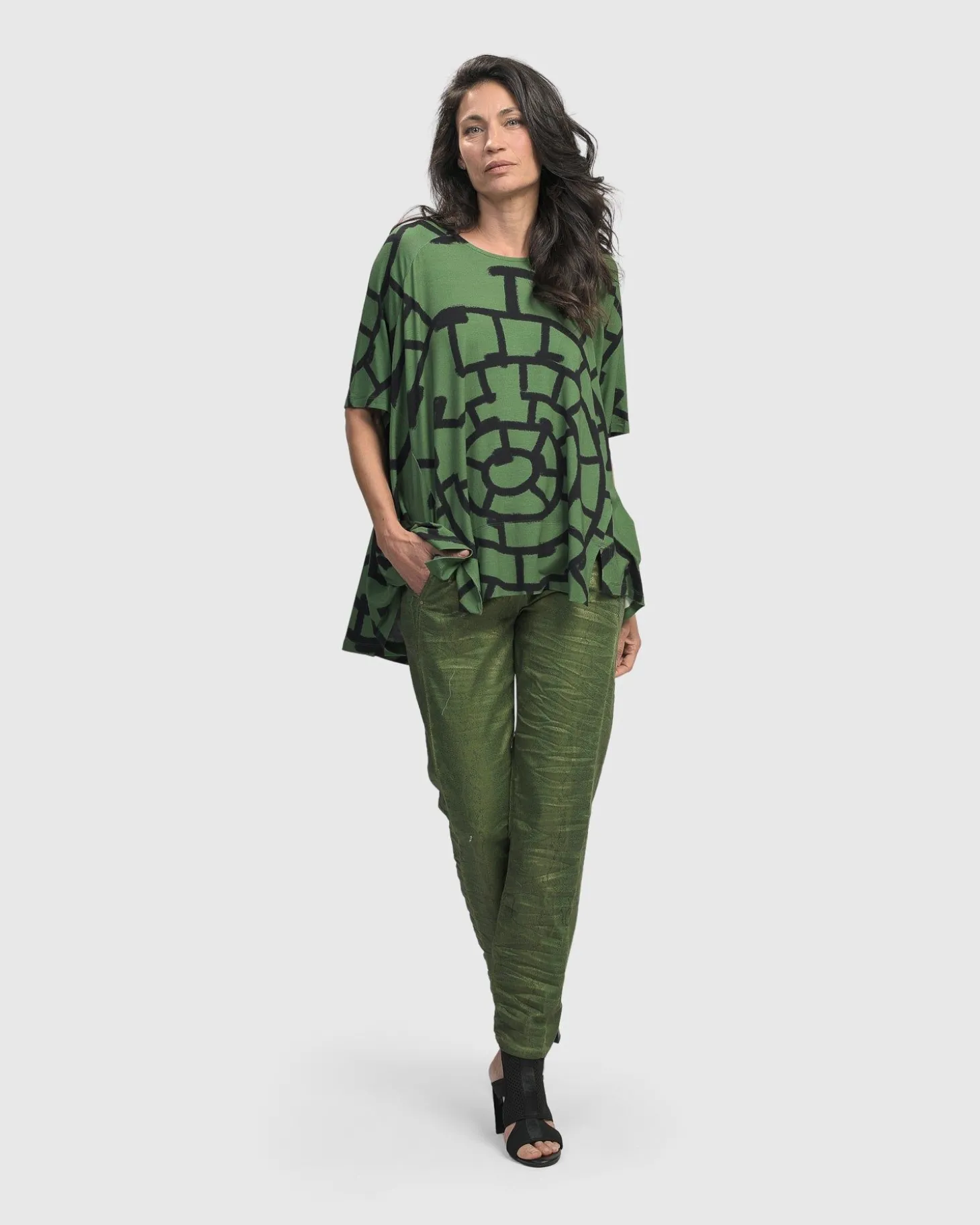 Women Alembika Hypnotic Swing Tunic Top, Clover