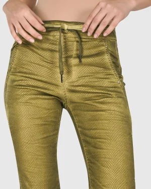 Women Alembika Iconic Stretch Jeans, Green Snake