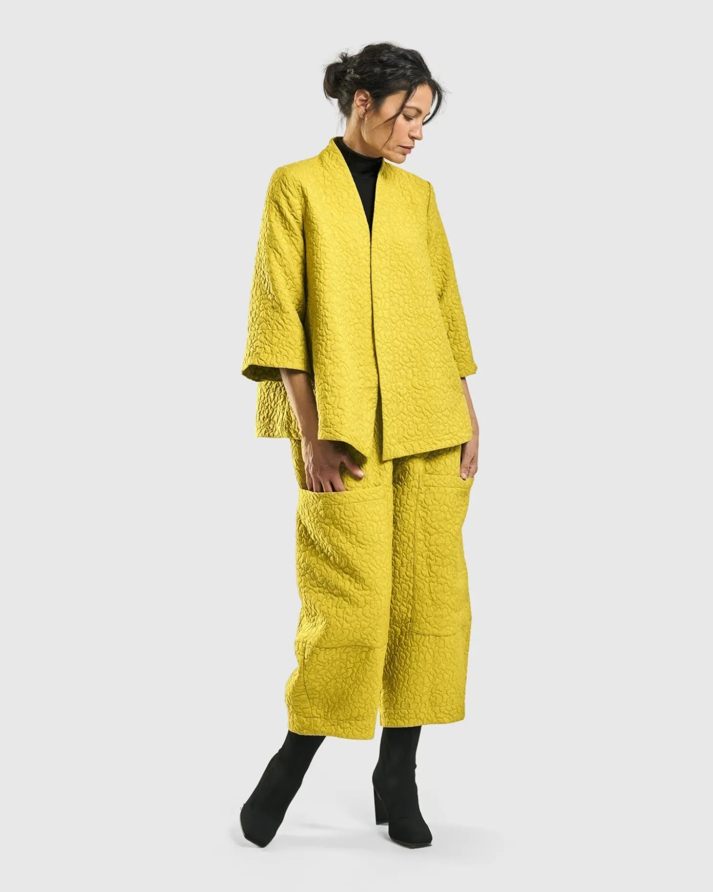 Women Alembika Jacquard Tapestry Pants, Yellow