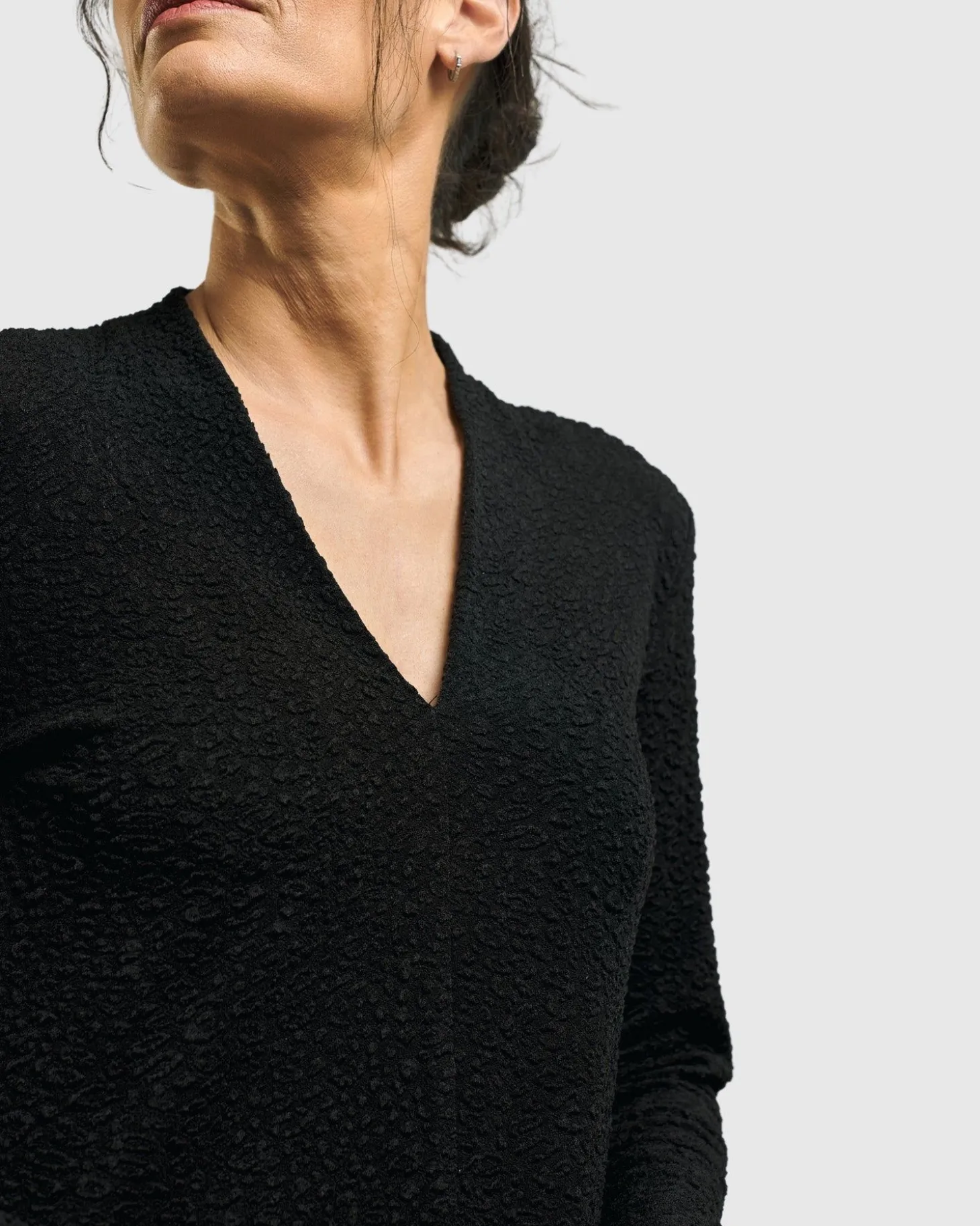 Women Alembika Jacquard V-Neck Tunic Top, Black