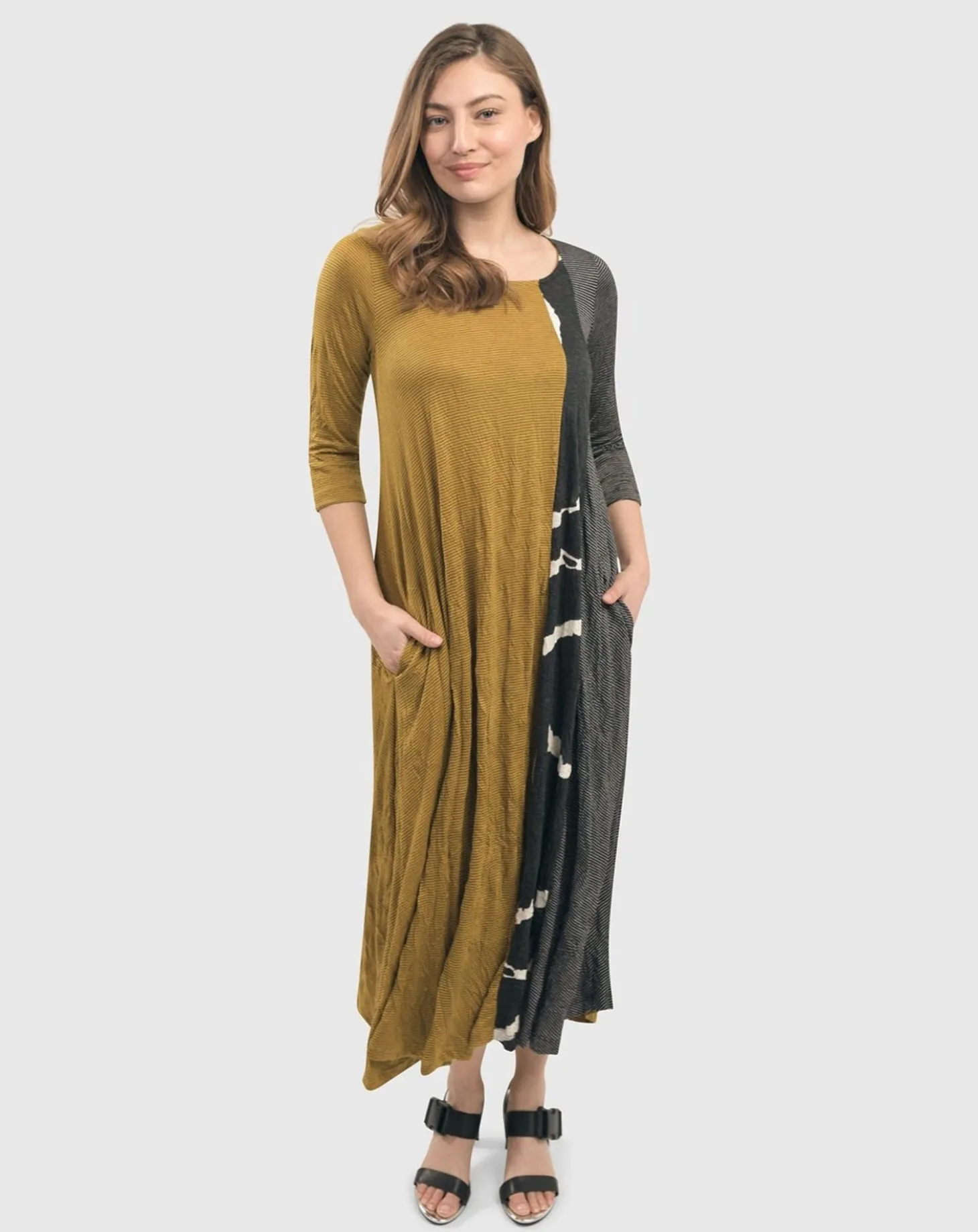 Women Alembika Jill Crinkle Swing Dress, Yellow