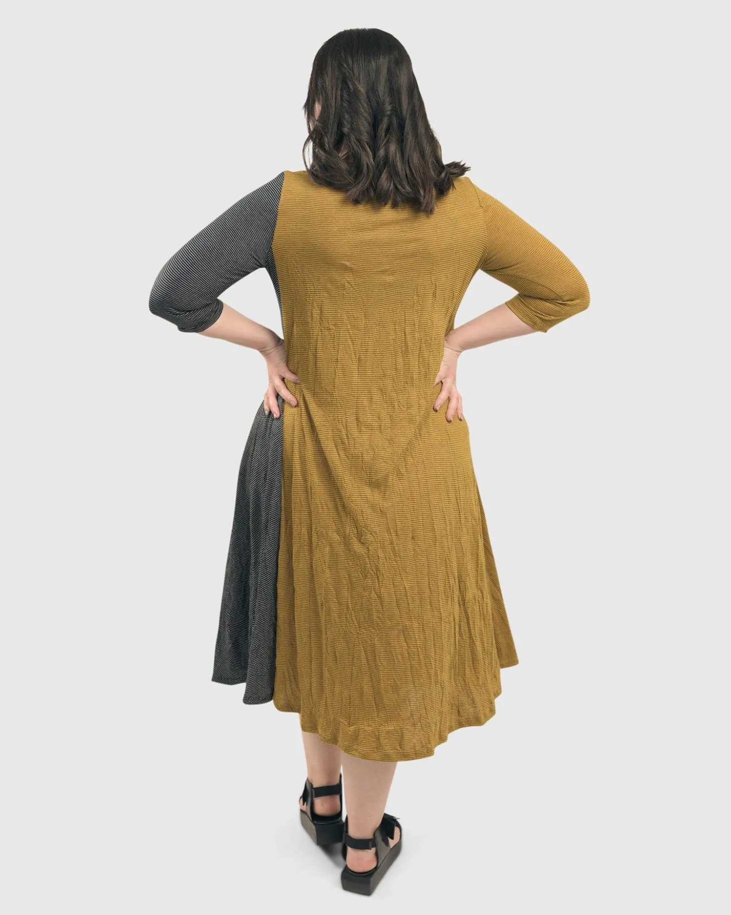 Women Alembika Jill Crinkle Swing Dress, Yellow