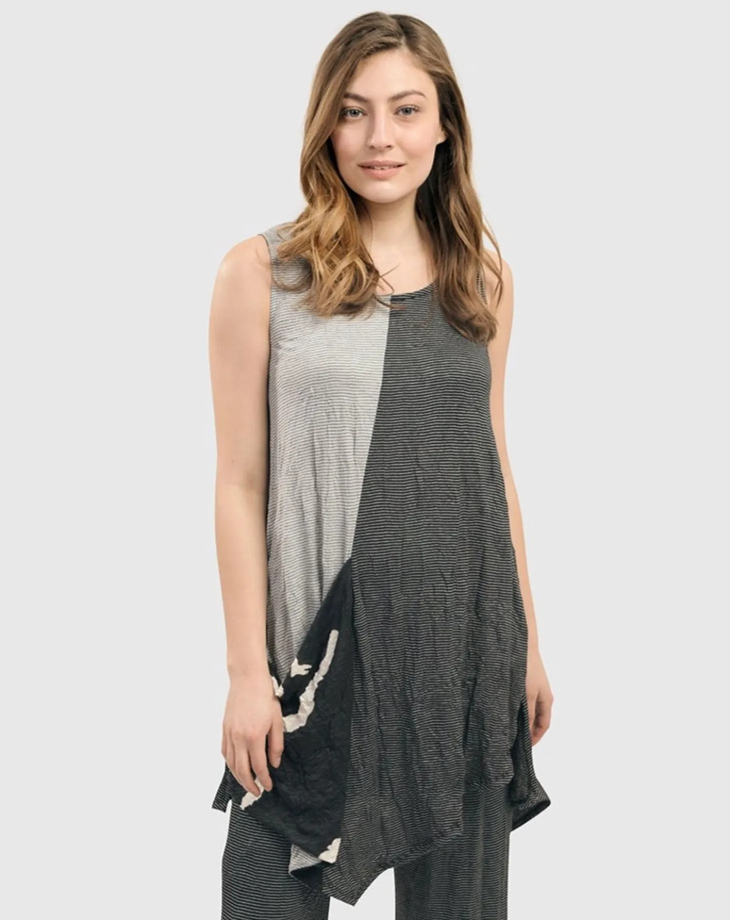 Women Alembika Kia Crinkle Tunic Top, Stripe