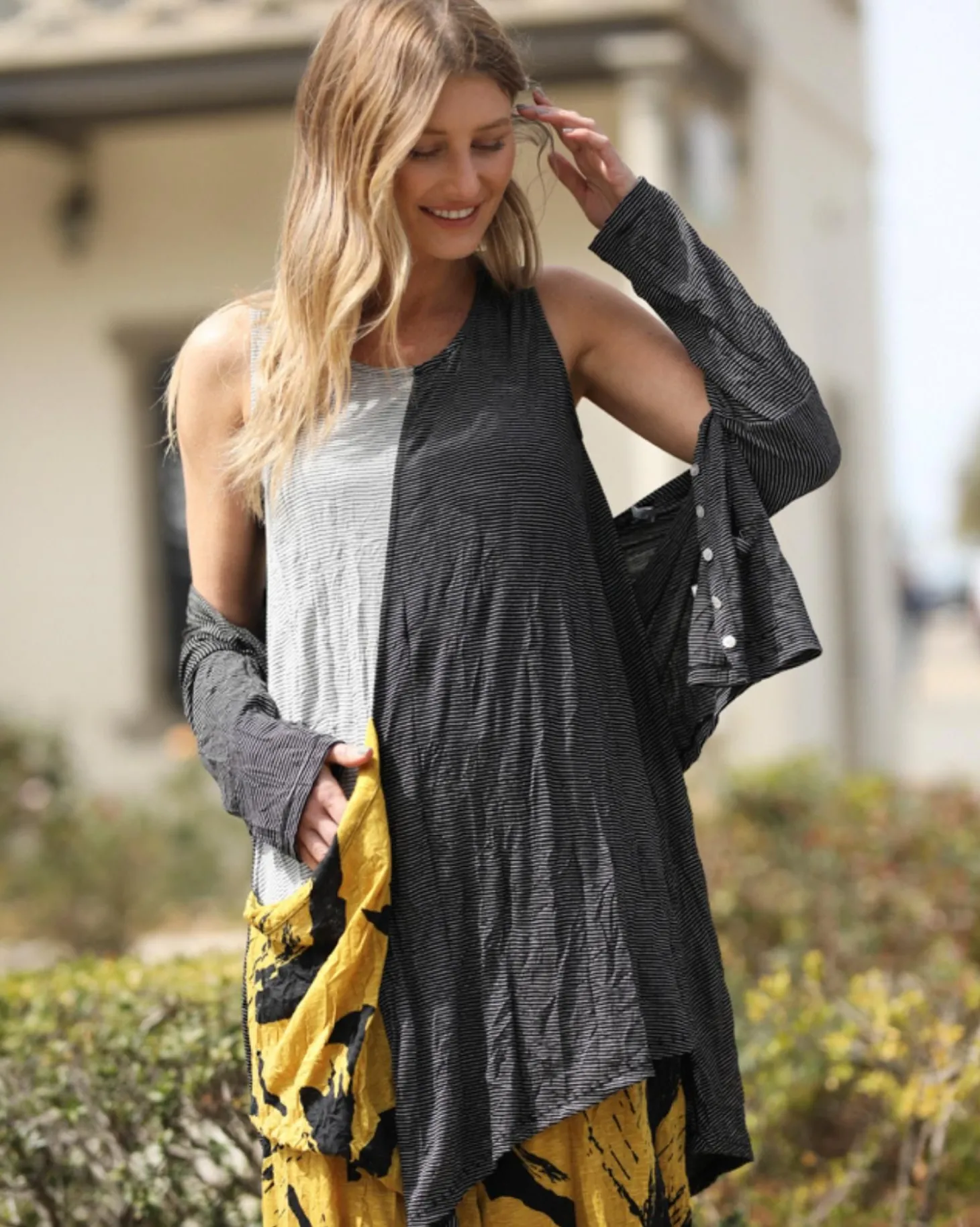 Women Alembika Kia Crinkle Tunic Top, Yellow