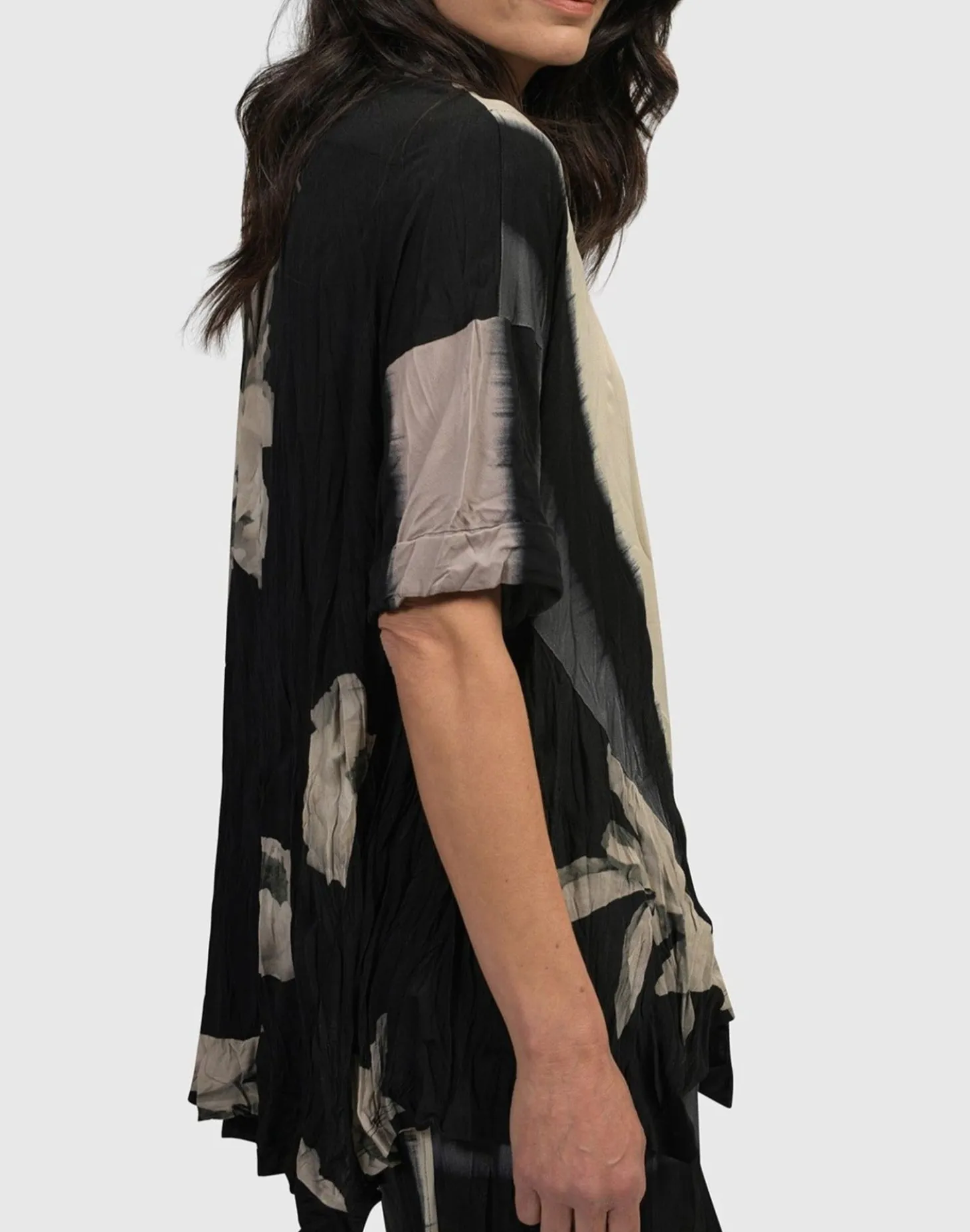 Women Alembika Laila Crinkle Trapeze Top, Stripe/Roses
