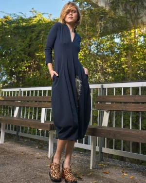 Women Alembika Laurel Cocoon Dress, Navy