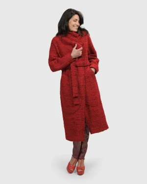 Women Alembika Leading Lady Coat, Scarlet