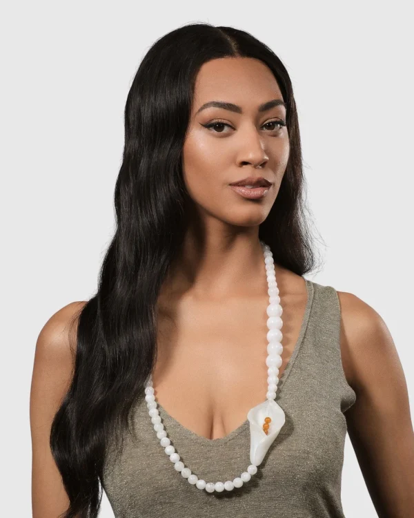 Women Alembika Lily Bead Necklace, White