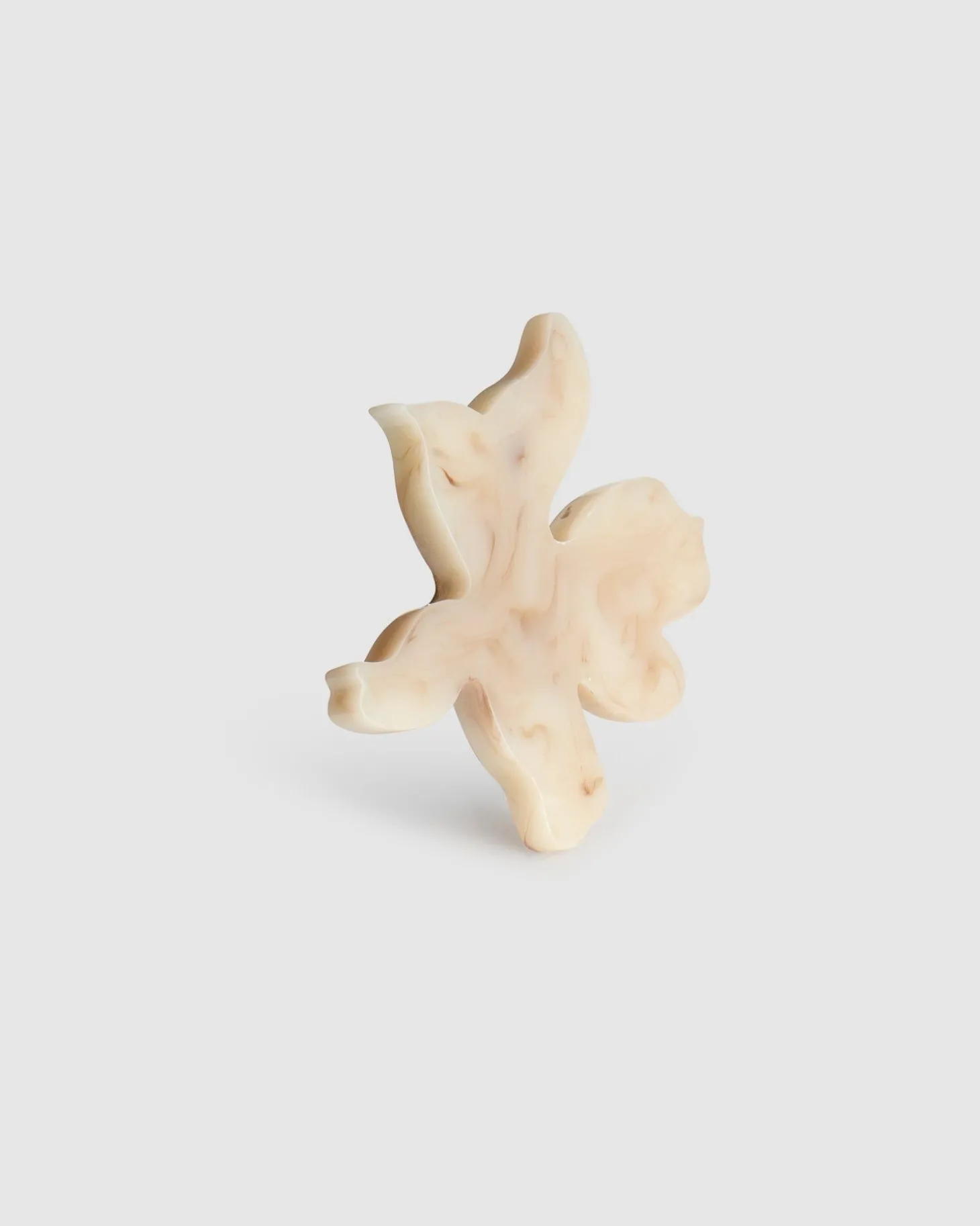 Women Alembika Lotus Clip Earrings, Oat
