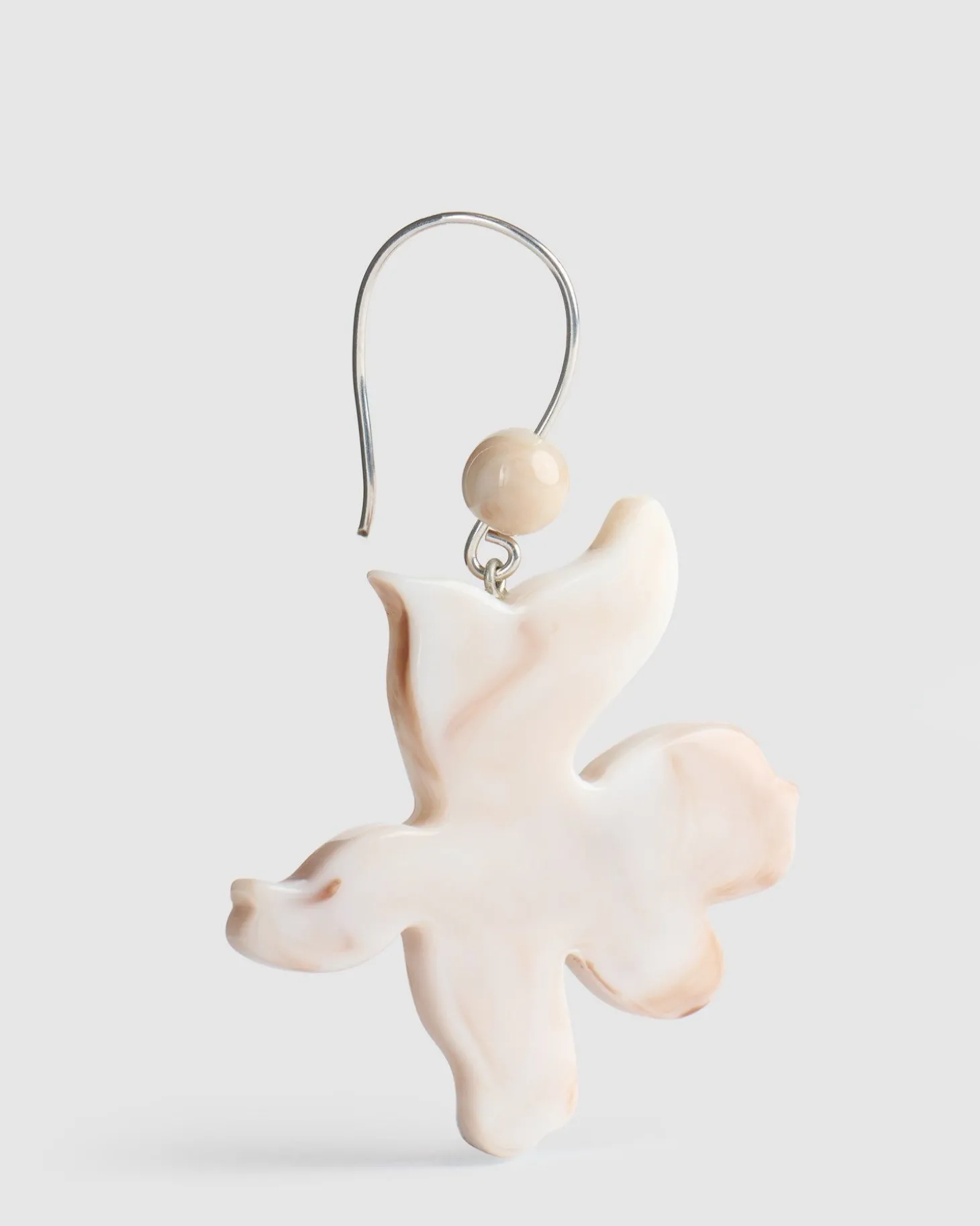 Women Alembika Lotus Hook & Bead Earrings, Oat