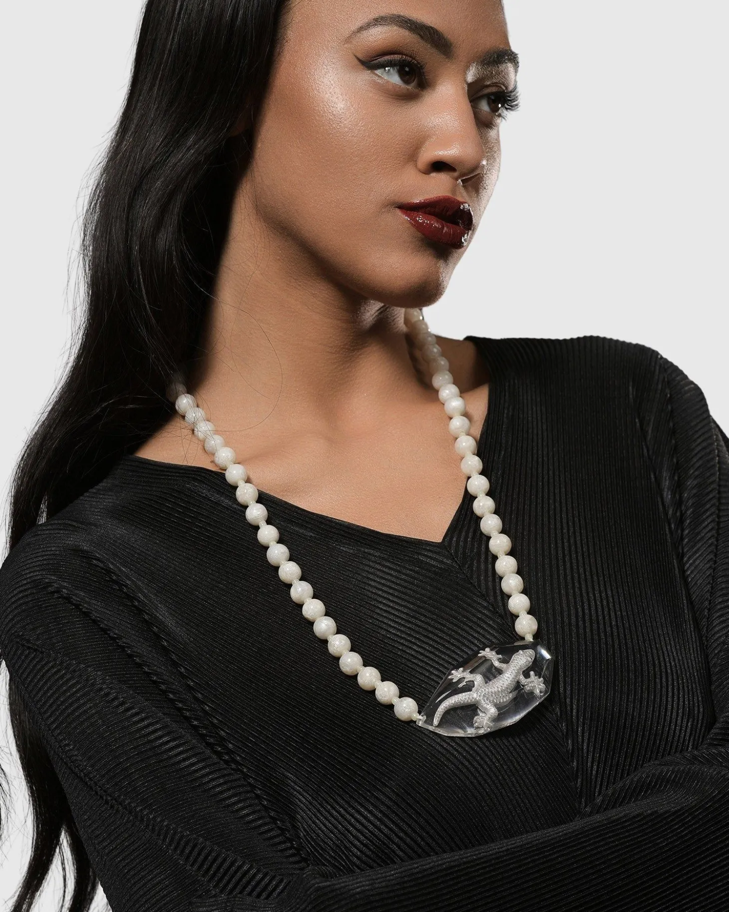 Women Alembika Lucky Bead Necklace, Frost
